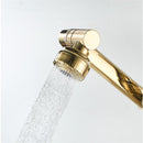 Grifo de baño multifunción Tuqiu, grifo de fregadero dorado, mezclador de agua fría y caliente, grúa, grifos de agua universales montados en cubierta de bronce antiguo