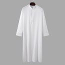 Muslim Men Jubba Thobe Long Sleeve Solid Color Breathable Robes 2022 Stand Collar Islamic Arabic Kaftan Men Abaya S-5XL INCERUN