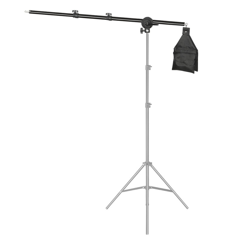 Soporte voladizo ajustable para estudio fotográfico, brazo cruzado con bolsa de arena, abrazadera pivotante, uso para soporte de luz, accesorios, barra de extensión de 135CM