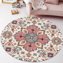 Indian ethnic style rug Area Rug for Living Room Flower Pattern Round Carpet roundmat for  Rooms could Mechanical Wash