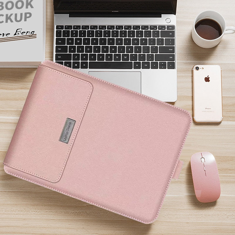 Laptop Bag For Macbook Air Retina Pro 11 12 13 14 15 15.6 inch, PU Leather Laptop Sleeve Case For Xiaomi Dell Huawei Matebook