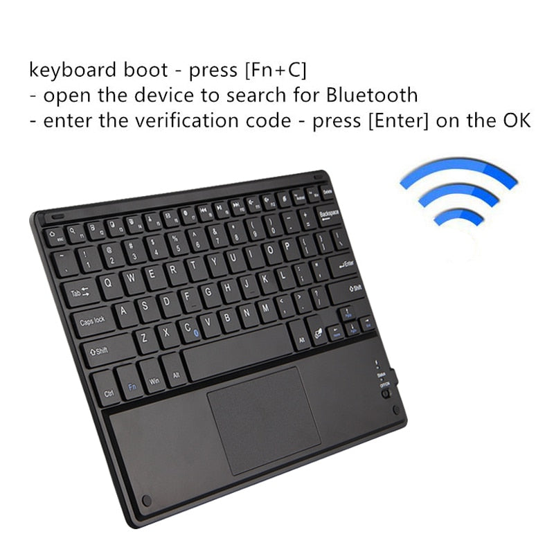 Bluetooth-compatible Keyboard For Android Windows System Tablet Laptop Wireless With Touchpad For ipad Huawei Lenovo Sansumg Tab