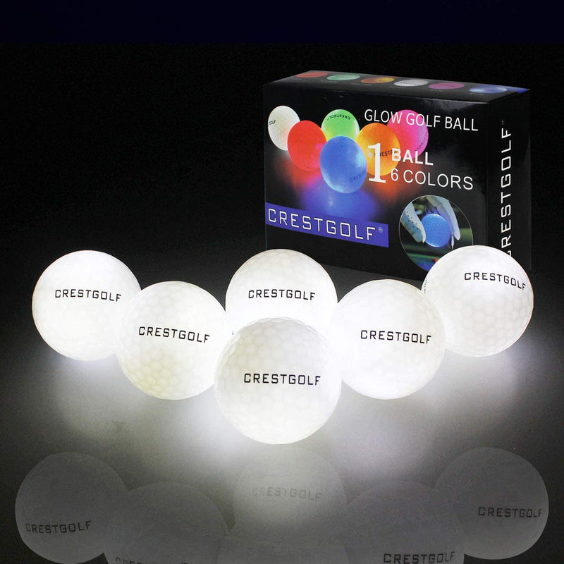 Crestgolf Flashing Golf Ball Night Glow Flash Light Glow LED Golf Ball-Six Color for Your Choice