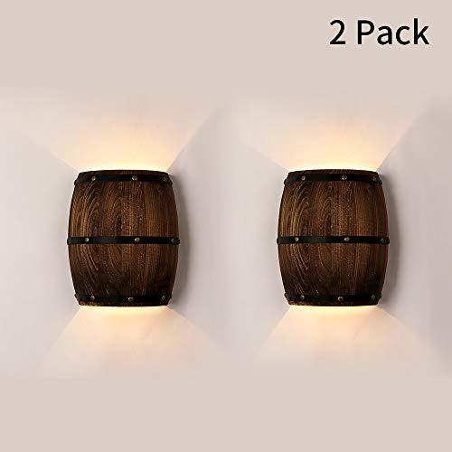 American vintage wall lamps country wine barrel modern wall lights LED E27 for bedroom living room restaurant kitchen aisle bar