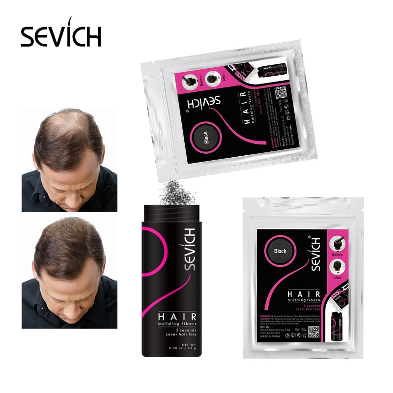 Sevich 500g Recarga de fibra para la construcción del cabello Adelgazamiento del cabello Fibra de queratina para el crecimiento del cabello Productos anticaída del cabello