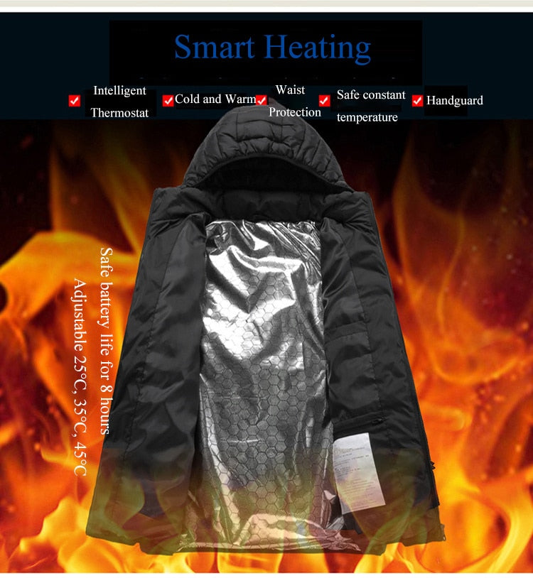 4 Bereiche Winter Outdoor Charging Heizjacken Temperatur Beheizte Jacken USB Herren Damen Warme Sport Thermische Beheizbare Weste
