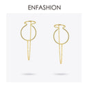 ENFASHION Curve Line Ear Cuff Clip On Earrings For Women Gold Color Big Earcuff Earings Without Piercing Jewelry Kolczyki E1124