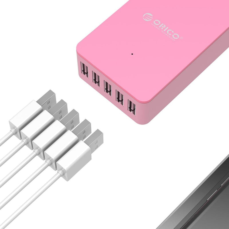 ORICO 5 Ports USB-Ladegerät 5V2.4A Desktop-Ladestation 8A 40W USB-Ladegerät für iPhone Samsung Handy Tablet