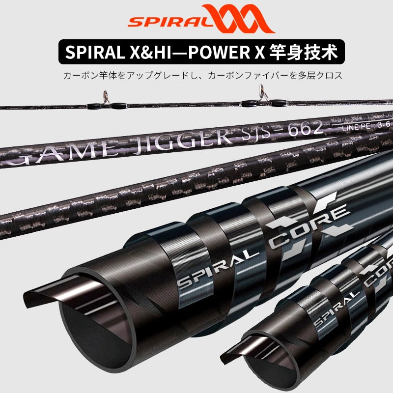 Japón Full Fuji Parts MADMOUSE Slow Jigging Rod 1.98M PE 3-6 Señuelo 150-400G 20kgs Spinning / casting Boat Rod Océano Caña de pescar