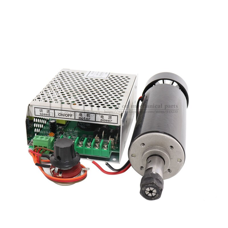 Free shipping 500w Air cooled spindle Motor +13pcs ER11 chuck + 52mm clamps + Power Supply speed governo