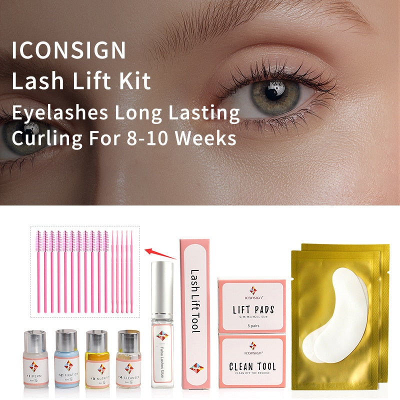 Upgrade Version ICONSIGN Lash Lift Kit Eyelash Perm Set Lifting Lashes Eyelash Curl Eyelash Enhancer For Salon Eye Makeup Tool