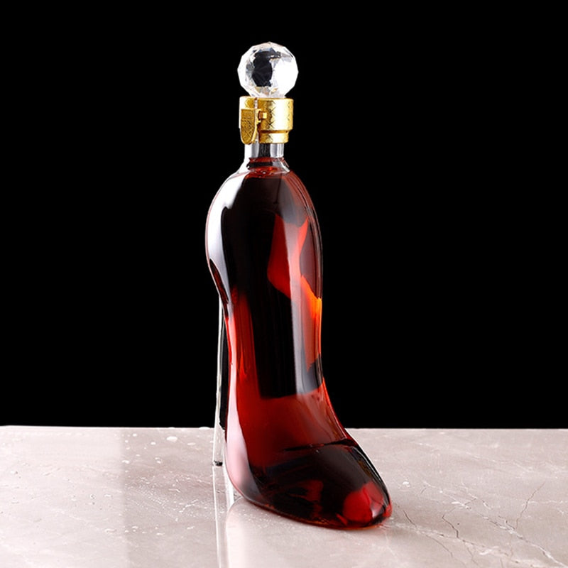 350 ML High Heels Form Dekanter Luxuriöse Kristall Rotwein Brandy Champagner Gläser Dekanter Flasche Bar Nachtclub Trinken