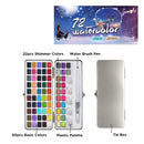 SeamiArt 72/90Color Solid Watercolor Set Basic Neone Glitter Watercolor Paint for Drawing Art Paint Supplies