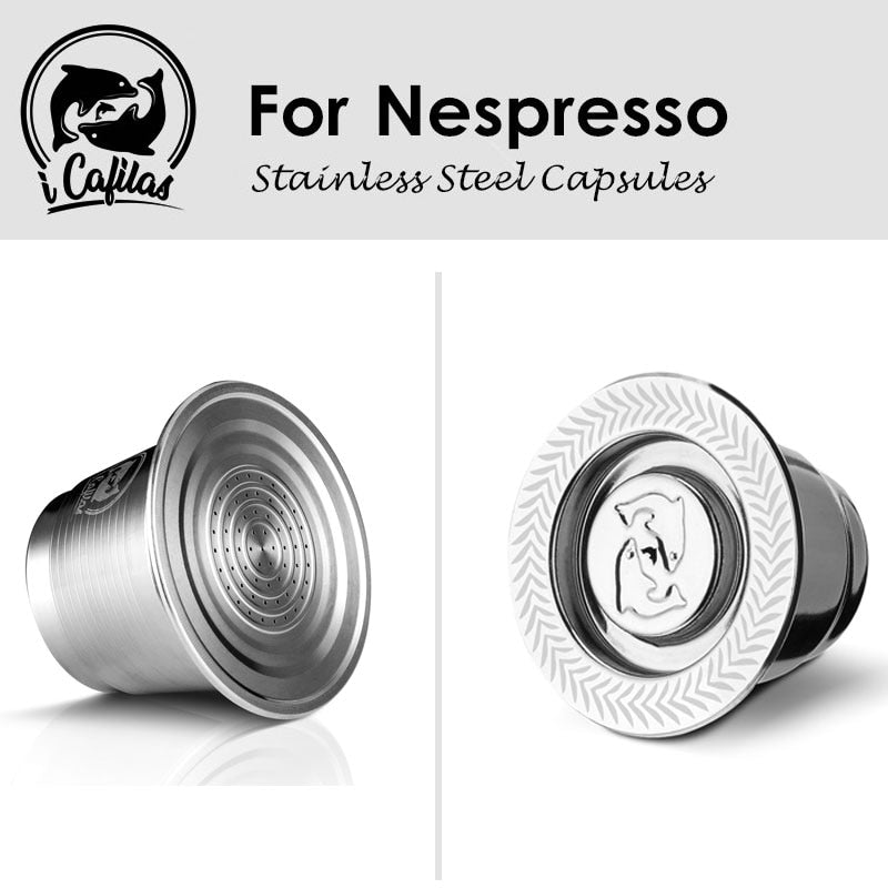 iCafilas Kaffeekapsel für nachfüllbare Nespresso-Pod-Edelstahl-Espresso-Kaffeefilter und Tamper-Großhandel