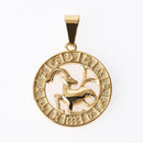 Jeroot Wholesales Stainless Steel 12 Horoscope Pendant Zodiac Sign Jewelry 12 Constellations Necklace