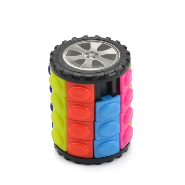 3D Rotate Slide Cylinder Magic Cube Colorful Babylon Tower Stress Relief Cube Kids Puzzle Toys For Children Adults Sensory Toys