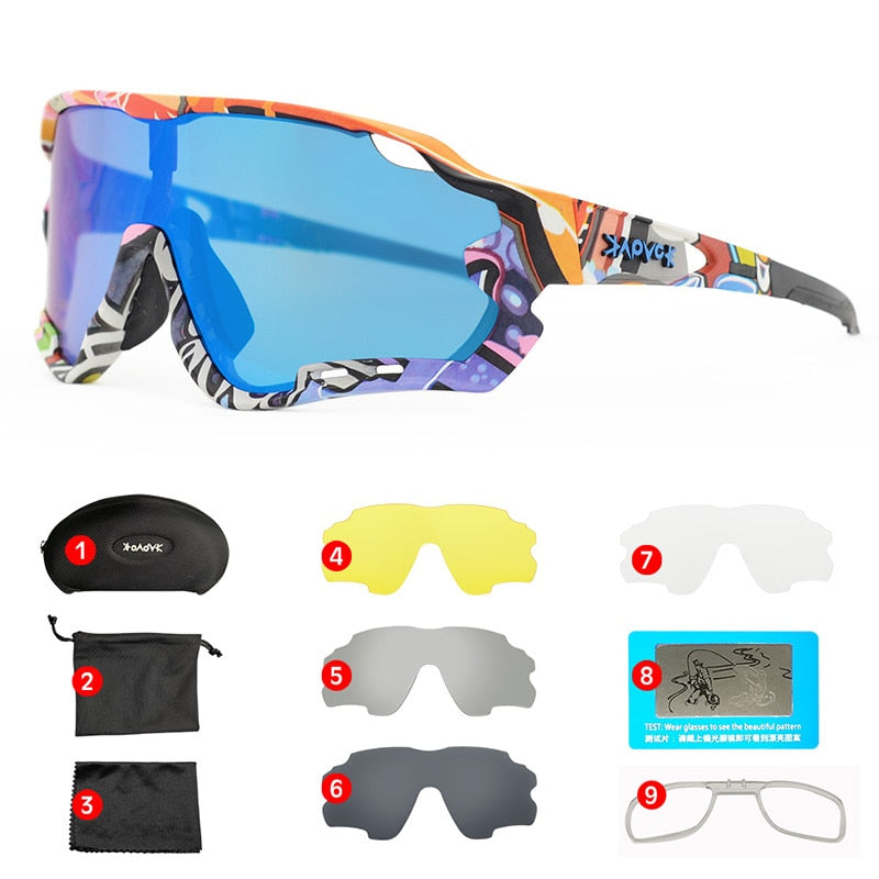 MTB Bike Eyewear Man Woman Cycling Sunglasses Uv400 Polarized Bicycle Glasses Sports Racing Riding Goggles Ciclismo 1 Lens