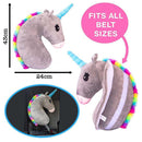 Bebé chico viaje unicornio almohada niños cabeza cuello soporte proteger asiento de coche cinturón almohada hombro seguridad Correa lindo Animal cojín