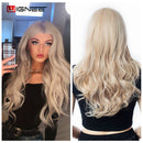 Wignee Pink Hair Synthetic Wig Long Wavy Wigs Heat Resistant For Women Daily/Party Natural Black to Brown/Purple/Ash Blonde Wig