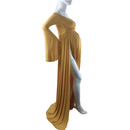 Maternity Dresses for Photo Shoot Sexy Shouldless Puff Sleeve Dresses for Pregnant Women Maxi Long Pregnancy Photography Dress
