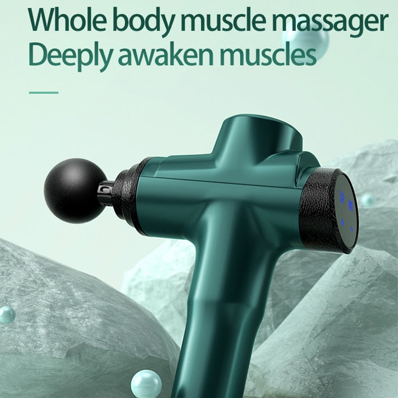 2021 New 7800r LCD Display Body Massage Gun Exercising Muscle Electric Massager for Body and Neck Vibrator Deep Slimming Shaping