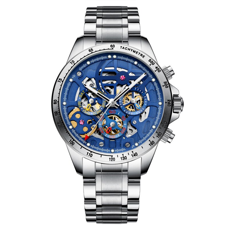 HAIQIN, relojes para hombre 2020, relojes de pulsera mecánicos de lujo de marca superior automáticos de lujo para hombres, esqueleto 5Br, Reloj resistente al agua para hombres