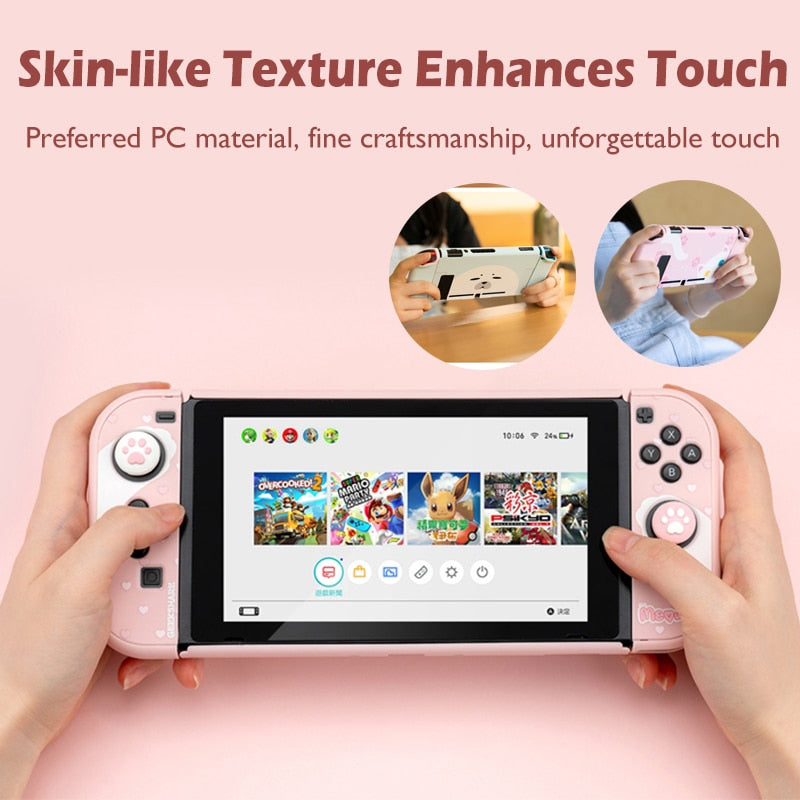 GeekShare Nintendo Switch Lite Case Kawaii Seal Cat Joy-Con Controller Soft TPU Full Cover Shell For NS Game Console Accessories