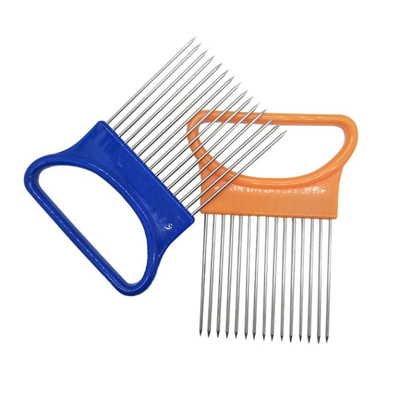 Multi-purpose Onion Cutter Stainless Steel Plastic Vegetable Slicer Tomato Cutter Metal Meat Needle Kitchen Accessories Gadgets