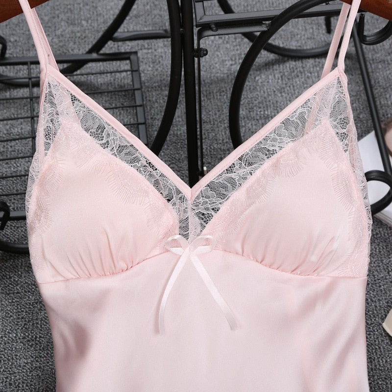 Sexy Womens Night Robe Strap Top Pajamas Suit Summer Two Piec Sleepwear Sets Casual Home Wear Nightwear Sleep Kimono Bath Gown