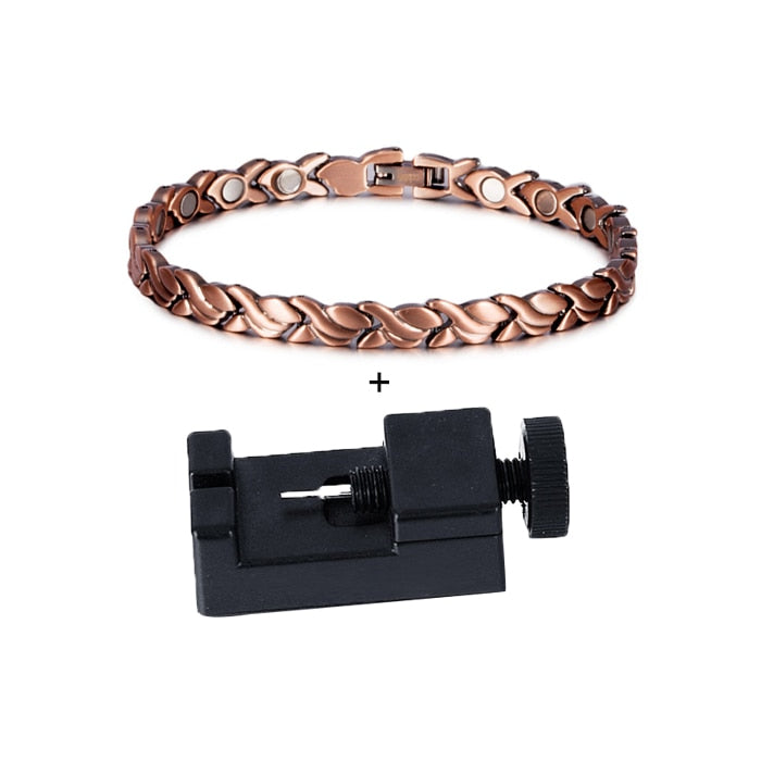 Magnetic Pure Copper Bracelets for Women Vintage Chain Health Energy Magnetic Bracelets &amp; Bangles for Arthritis Women Jewelry