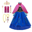 Frozen 2 Fantastic Anna Princess Dresses Girls Halloween Costume Long Gown Kids Carnaval Wedding Dress Children Cosplay Clothing