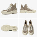 BeauToday Casual Sneakers Women Suede Leather Round Toe Lace-Free High Top Ladies Retro Fashion Flat Shoes Handmade 29575