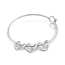 JewelOra, pulseras con abalorios de corazón con grabado personalizado para mujer, brazalete personalizado de acero inoxidable, regalo de joyería DIY para ella