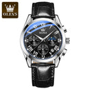 Reloj OLEVS deportivo multifuncional tres ojos seis agujas cronógrafo impermeable luminoso reloj de hombre