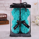 Oso de peluche Diy de 25x16 Cm con caja, flor Artificial de PE, Día de San Valentín para novia, mujer, esposa, regalo de fiesta de Navidad