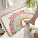 Ganzjährig weicher, rutschfester Badezimmer-Teppich mit Regenbogen-Print, Türöffnung, wasserabsorbierend, Badematte, Heimdekoration, Bodenteppich, Duschraummatten