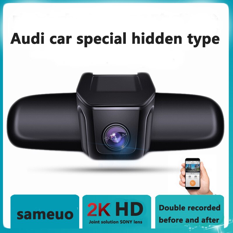 Sameuo U680 cámara de salpicadero Dvr oculta para coche Wifi cámara frontal y trasera HD 1440P 1080P loop record APP control graba el proceso de conducción