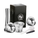 iCafilas Coffee Capsule For Nespresso Stainless Steel Coffee Capsules Refillable Reusable Filters For Espresso Coffee Machine