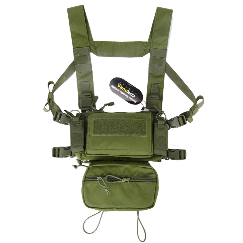 Tactical Micro Chest Rig Modular H Harness D3CR Funny Pack SACK Pouch Combat Vest 5.56 Mag Airsoft