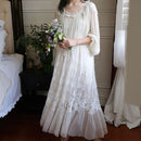 Hanxiuju Vintage Embroidery White Lace Women&