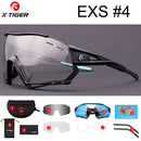 X-TIGER Photochromic Cycling Sunglasses 5 Lens UV400 Mountain Bike Glasses Men Outdoor Sports Cycling Goggles With Myopia Frame