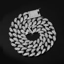 Hip Hop 1Set 20MM Full Iced Out gepflasterte Strasssteine ​​Miami Curb Cuban Chain CZ Bling Rapper Halsketten für Herrenschmuck