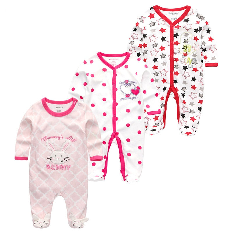 2020 Newborn Cotton 3PCS Baby Boy Clothes Romper Autumn 0-12M Baby Girl Clothes Full Sleeve Girls Baby Clothing Roupas de bebe