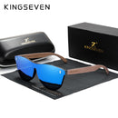 KINGSEVEN Exklusives Design Vintage Herrenbrille Nussbaumholz Sonnenbrille UV400-Schutz Mode Quadratische Sonnenbrille Damen 5510
