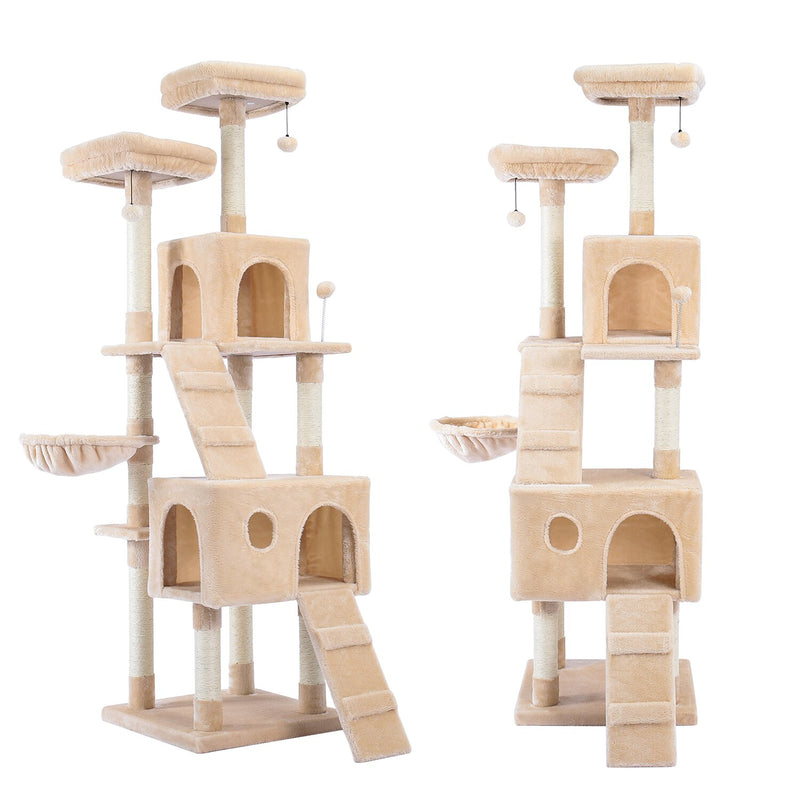 Luxury Cat Tree  Large Climbing Frame Multi-Layer Scratching Post Resistant Sisal Cat Tree with Hanging Ball Kittern Playground