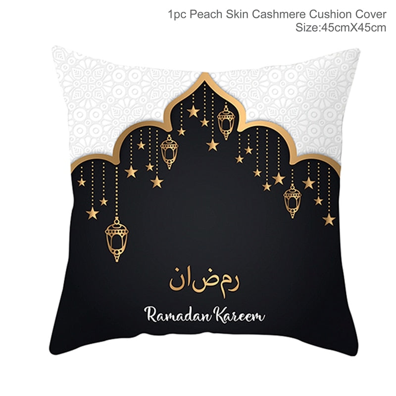 Funda de cojín decorativa EID Mubarak, decoraciones de Ramadán para el hogar, decoración musulmana islámica, funda de almohada Ramadan Kareem EID Al Adha Ramada