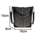 DIINOVIVO, bolso de hombro con borlas para mujer, bolso de mensajero con remaches Punk para mujer, bolso de cubo pequeño, bolsos cruzados para mujer, bolso para mujer WHDV1213