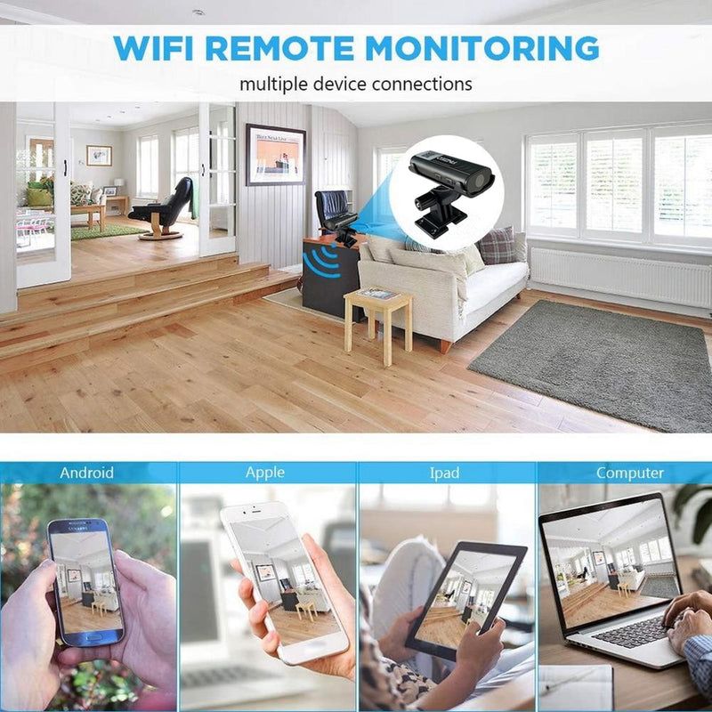 Mini Home Security Camera PNZEO 1080P HD Wireless WiFi Remote View  Super Mini Cameras Nanny Cam Small Recorder