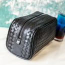 100% Leather Men Clutch Weaving Large Capacity Zipper Bag Fashion Simple Storage Bag Luxury Brand Handbag Wash Bag 2022 New Spot
