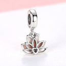 BELAWANG DIY Silver Beads Fit Original Charm Bracelet 925 Sterling Silver Charm Enamel Lotus Flower Bead Fashion Jewelry